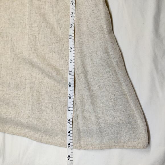 Abercrombie & Fitch Linen Blend Knotted Front Flutter Sleeve Mini Dress Medium - Picture 16 of 16